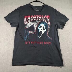 Ghostface Mens Large Lets Watch Scary Movies Horror Movie Graphic T Shirt